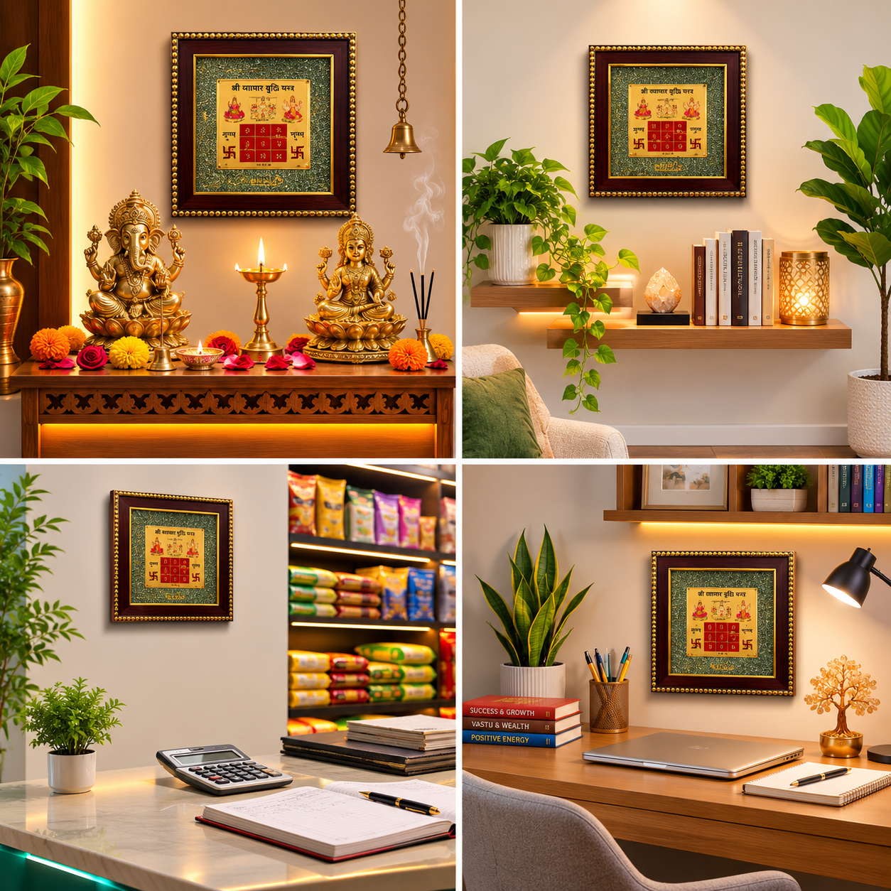 Vyapar Vriddhi Yantra on Raw Pyrite Frame