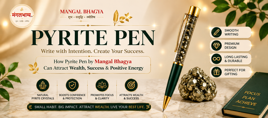 Pyrite Pen by Mangal Bhagya – Attract Wealth, Success & Positive Energy Naturally