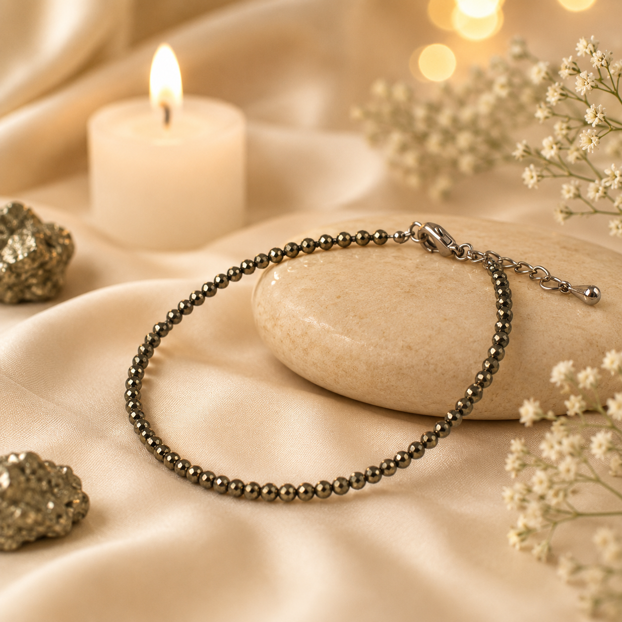 Raw Pyrite Anklet