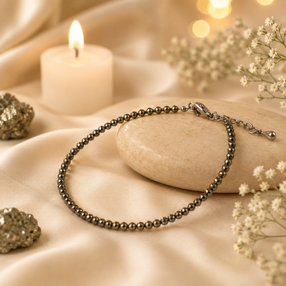 Raw Pyrite Anklet