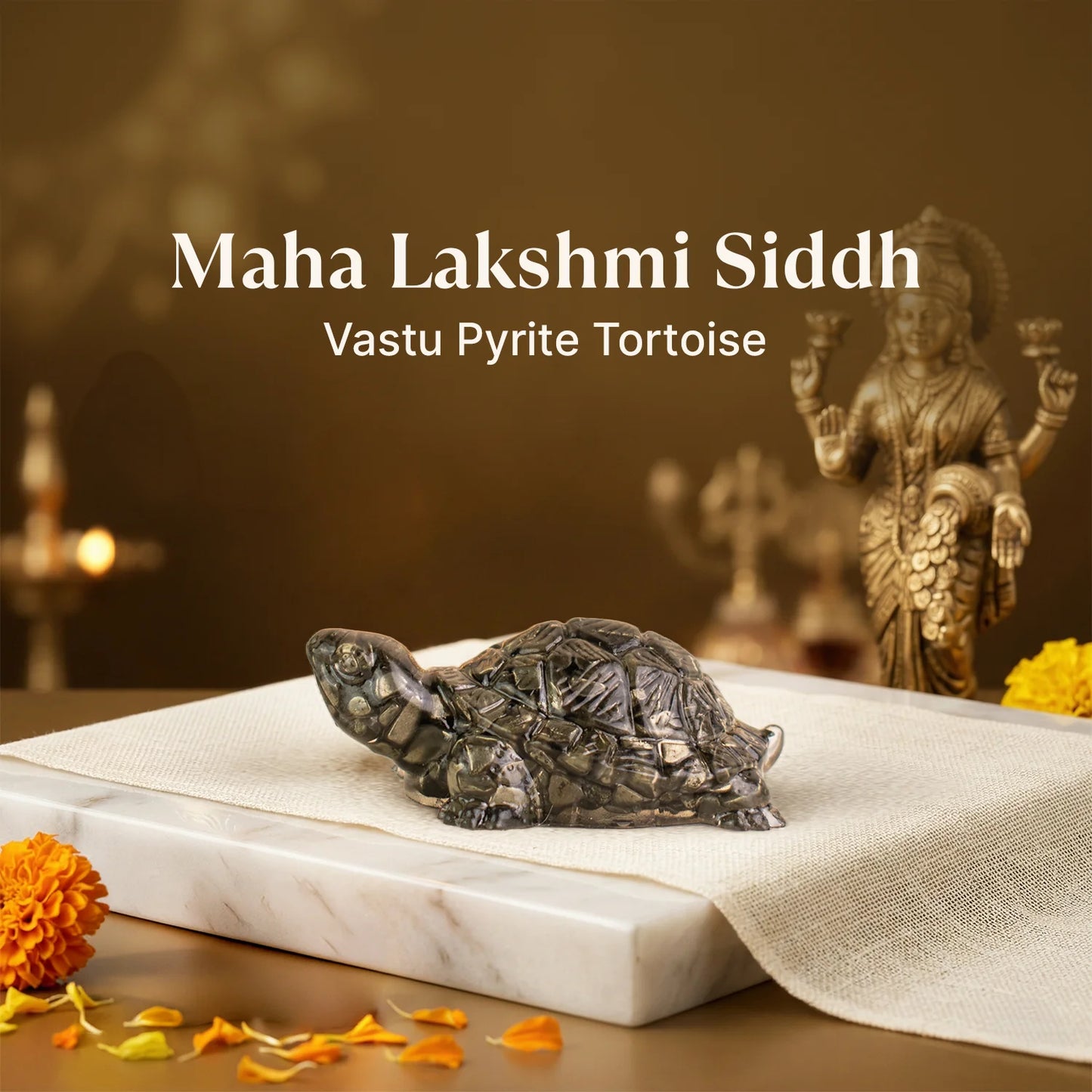 Maha Lakshmi Siddh Vastu Pyrite Tortoise
