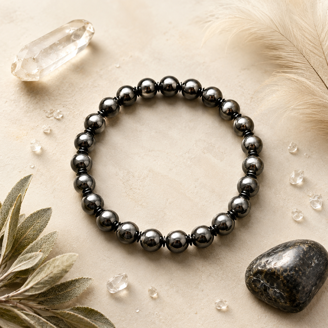 Karz Mukti Bracelet (Silver Hematite)
