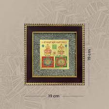 Lakshmi Kuber Yantra on Raw Pyrite Frame