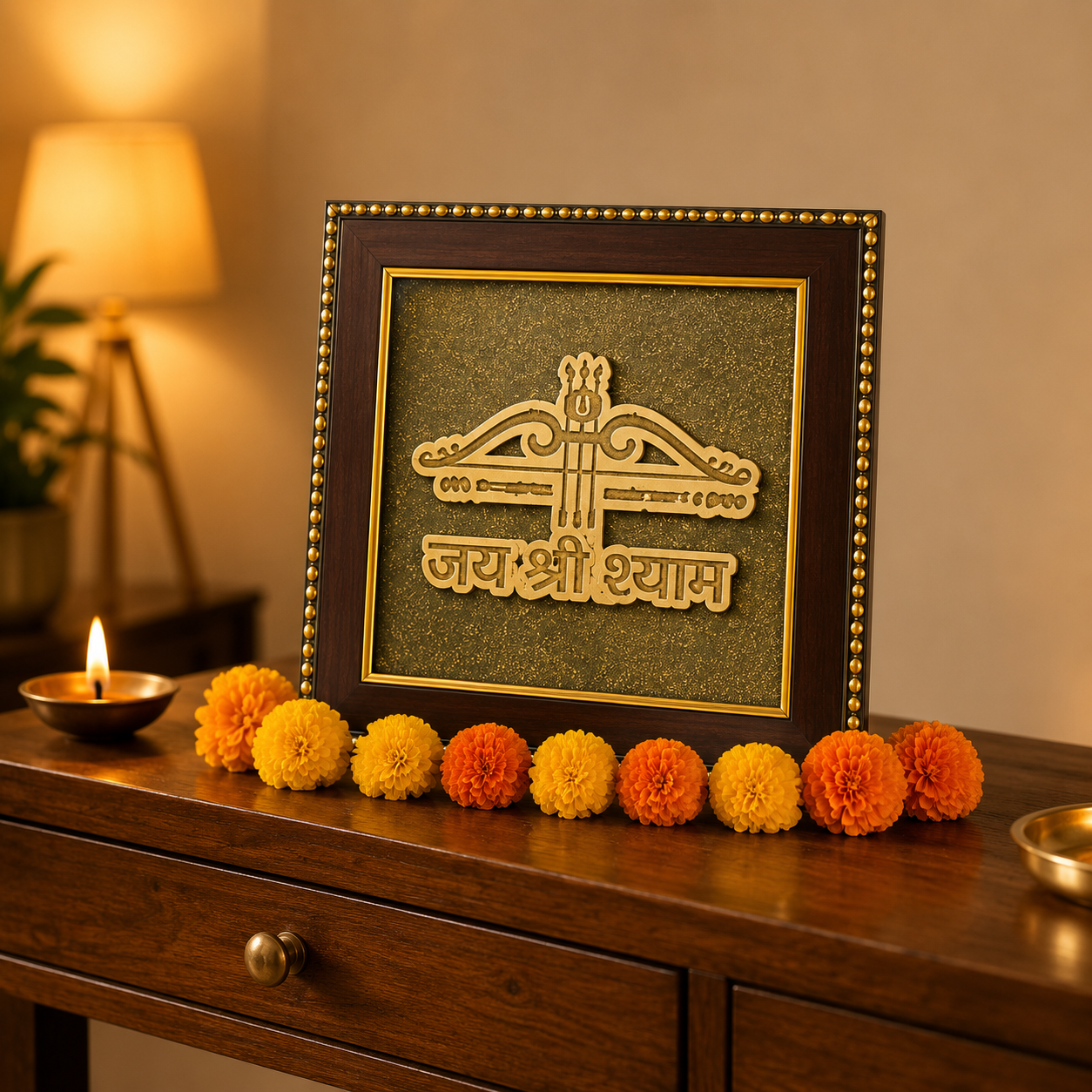 Hare ka Sahara Baba Shyam Hamara on Raw Pyrite Frame