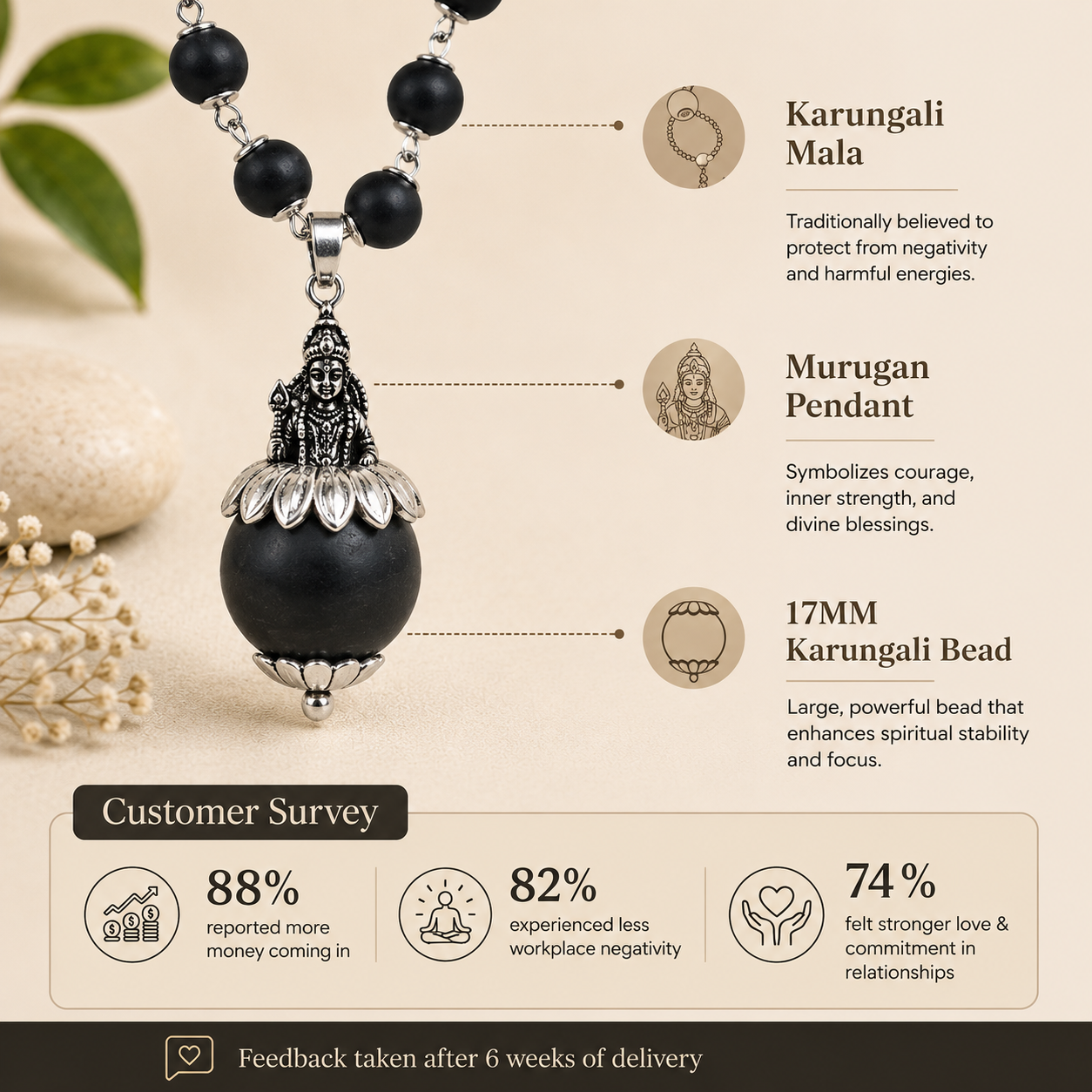 Karungali Murugan Raksha Mala
