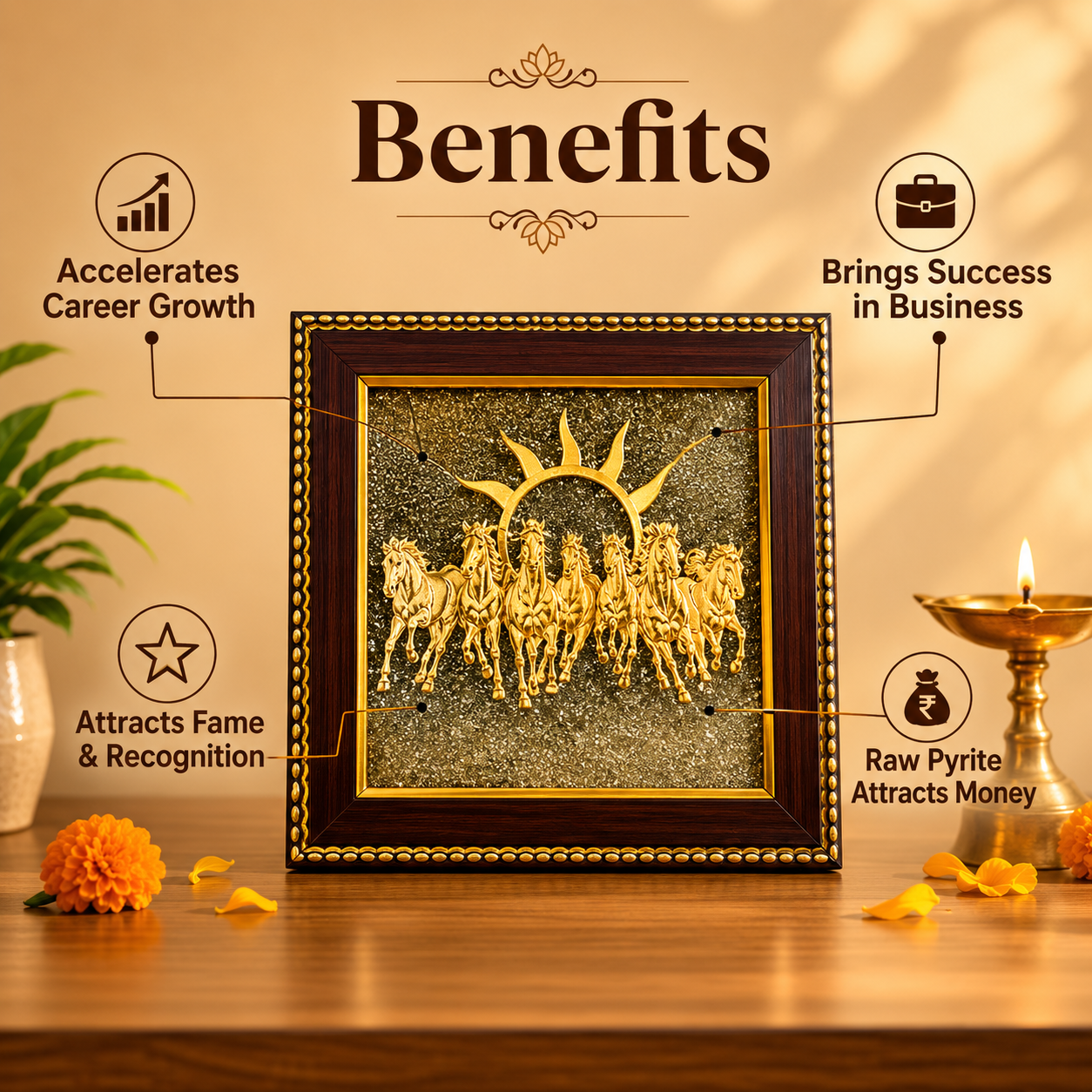 7 Horses Pyrite Frame