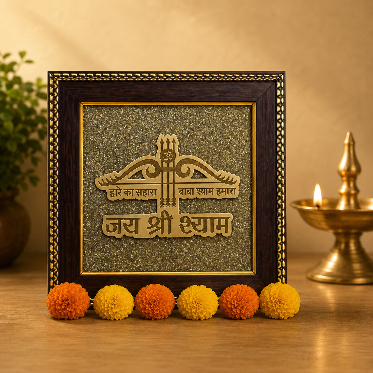 Hare ka Sahara Baba Shyam Hamara on Raw Pyrite Frame