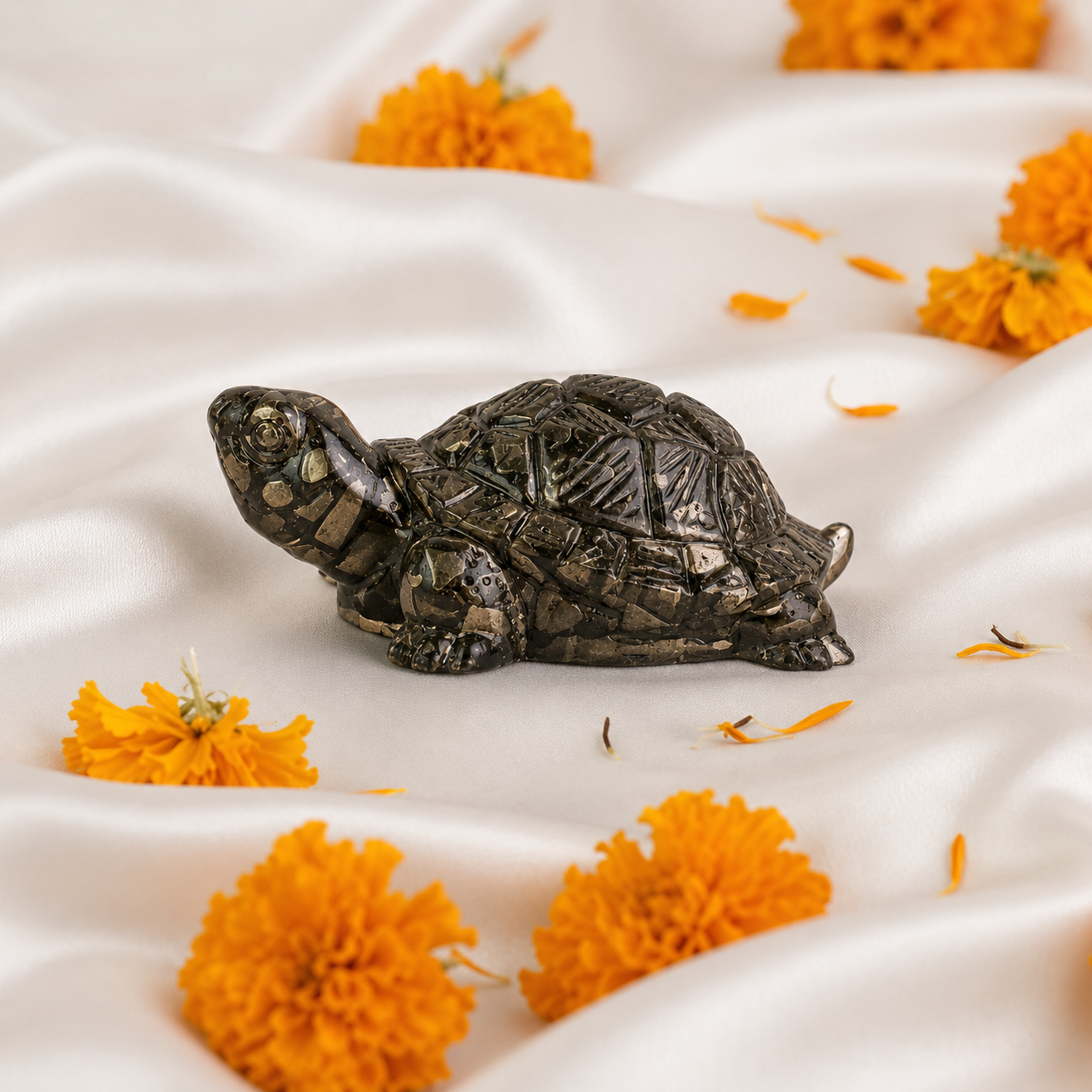 Maha Lakshmi Siddh Vastu Pyrite Tortoise