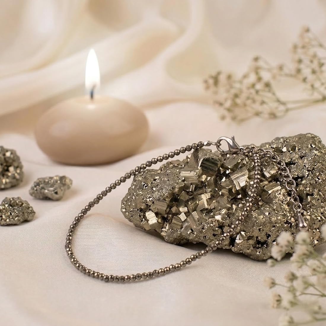 Raw Pyrite Anklet