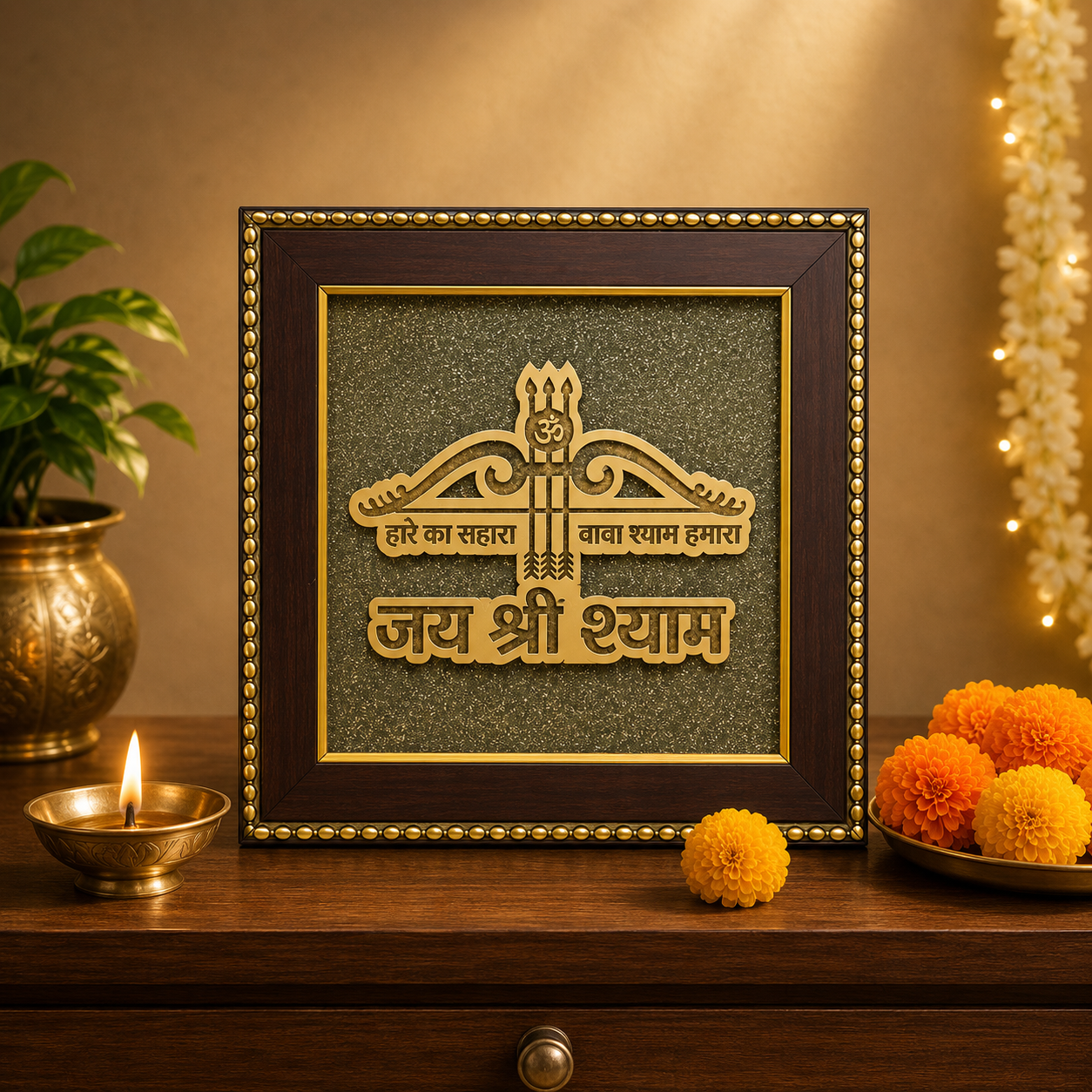 Hare ka Sahara Baba Shyam Hamara on Raw Pyrite Frame