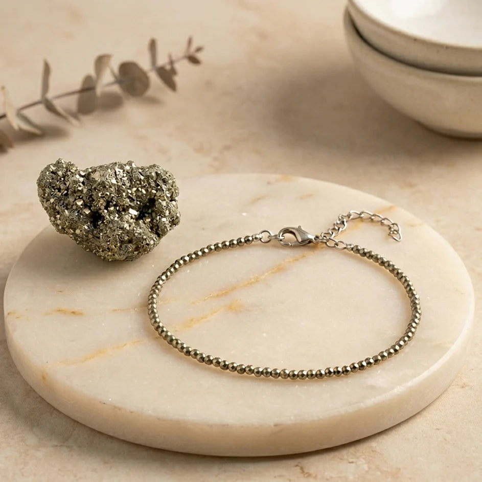 Raw Pyrite Anklet