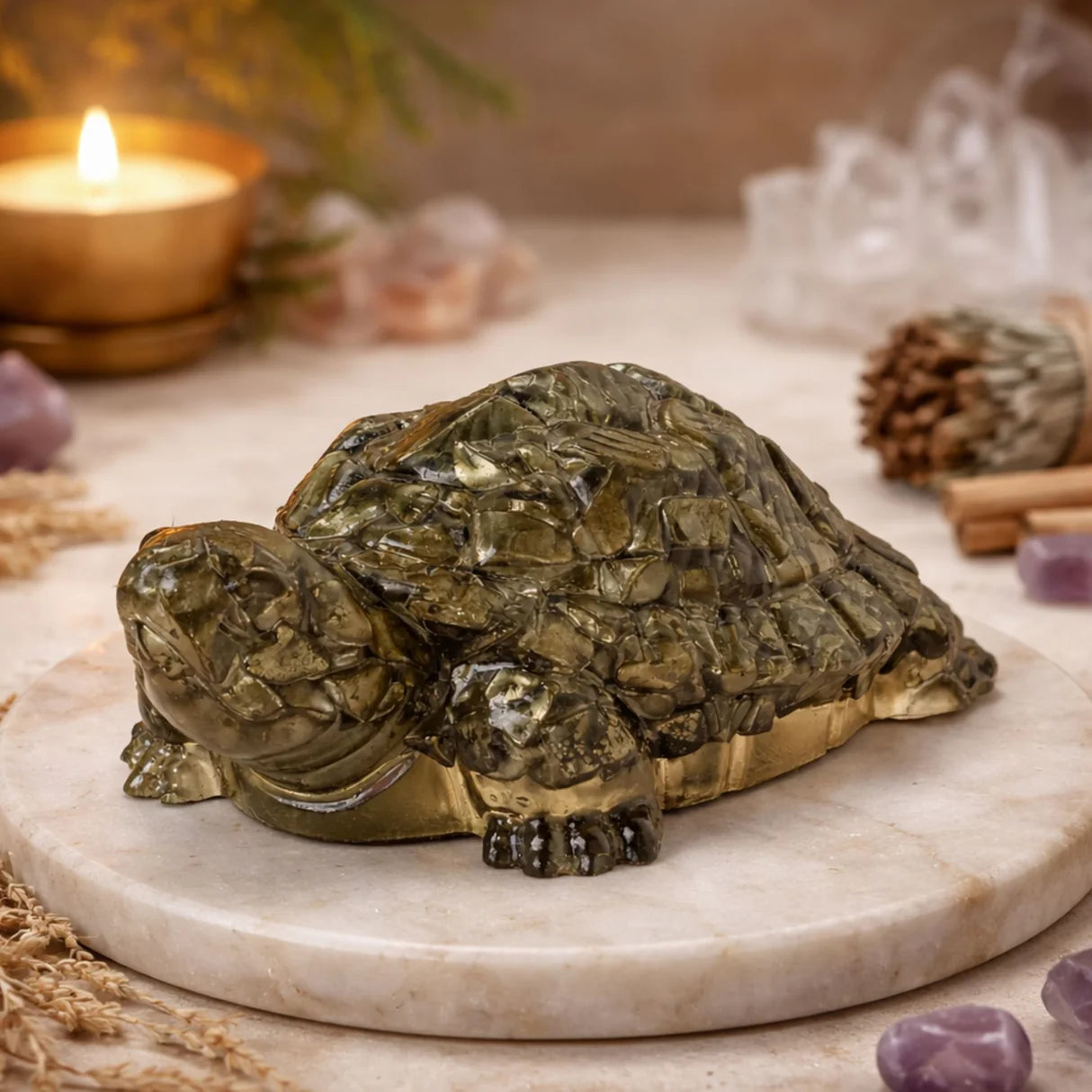 Maha Lakshmi Siddh Vastu Pyrite Tortoise