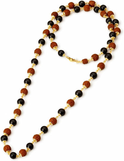 Divya Raksha Rudraksha & Karungali Mala with Gold Capping