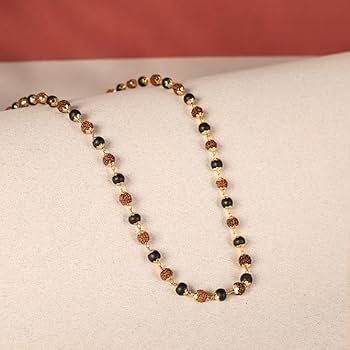 Divya Raksha Rudraksha & Karungali Mala with Gold Capping