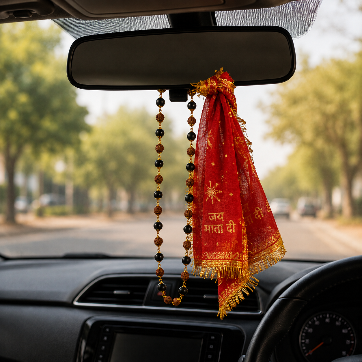 Divya Raksha Rudraksha & Karungali Mala with Gold Capping