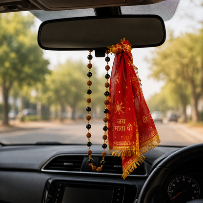 Divya Raksha Rudraksha & Karungali Mala with Gold Capping